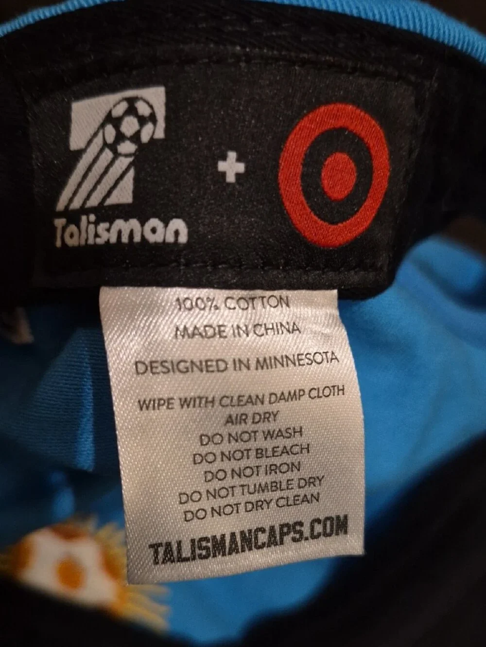 Talisman Embroiderd Sun Blue & Black Adjustable Cap